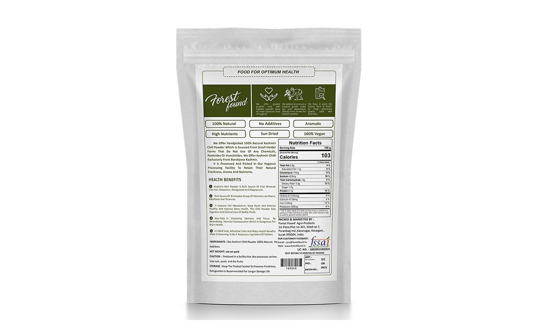 Forest Found Premium Kashmiri Chili Powder    Pack  1 kilogram